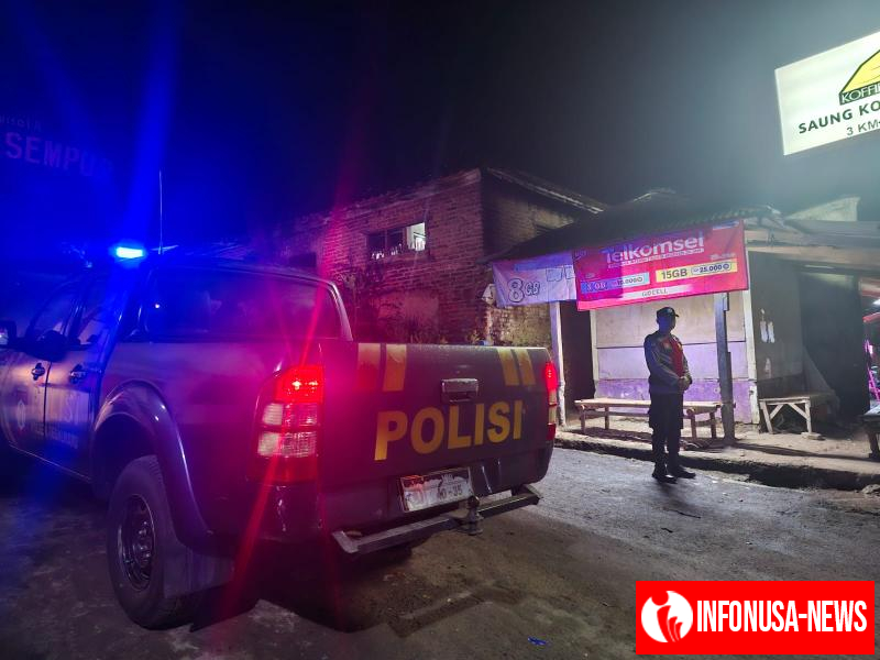 Personil Polsek Tegalwaru Patroli Malam Cegah Pekat dan Antisipasi Kejahatan di Cipeuteuy Cintalaksana