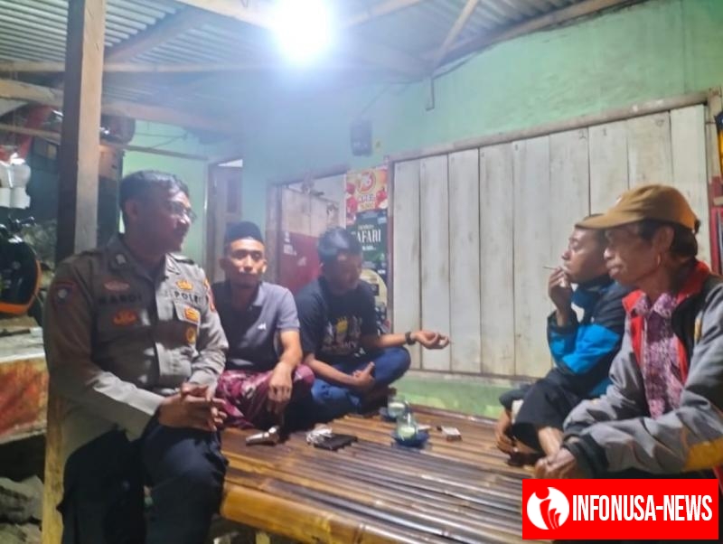 Jaga Kamtibmas Lingkungan, Bhabinkamtibmas Polsek Pangkalan Ngawangkong Bareng Warga Desa Ciptasari
