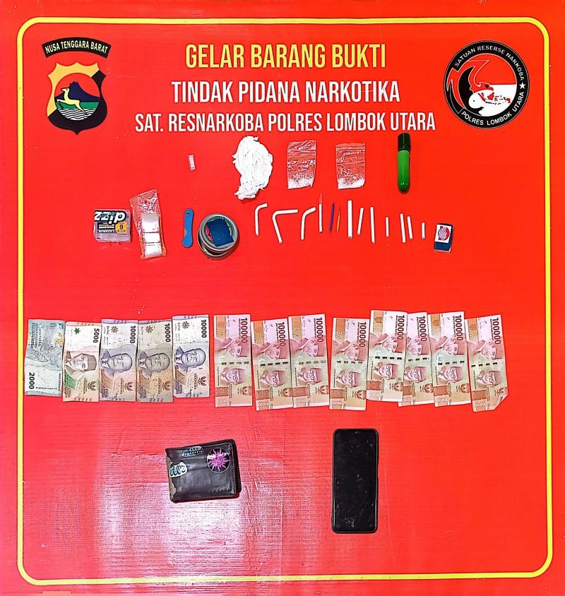 Polres Lombok Utara Bongkar Jaringan Sabu di Bayan, Dua Diduga Pengedar Terancam Seumur Hidup