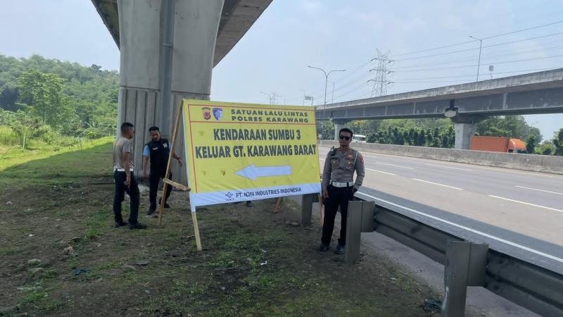 Sambut Arus Mudik Lebaran 2026, Satlantas Polres Karawang Siapkan Rambu Tambahan di Beberapa Titik