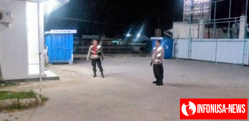 Kanit Sabhara Polsek Batujaya bersama Anggotanya kontrol Keamanan di Bank BRI Unit Batujaya
