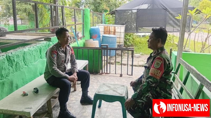 Guna Membangun Sinergitas, Anggota Bhabinkamtibmas Polsek Rengasdengklok, Sambang Makoramil 0404 Rengasdengklok