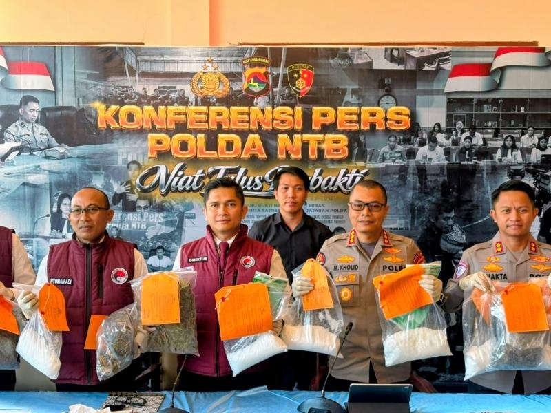 Polda NTB Bongkar 61 Kasus Narkoba dalam Sebulan, Sita 8,3 Kg Sabu dan Amankan 86 Tersangka