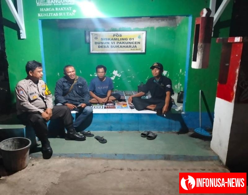 Bhabinkamtibmas Laksanakan Giat Ngawangkong, Jaga Kamtibmas Lingkungan dengan Warga