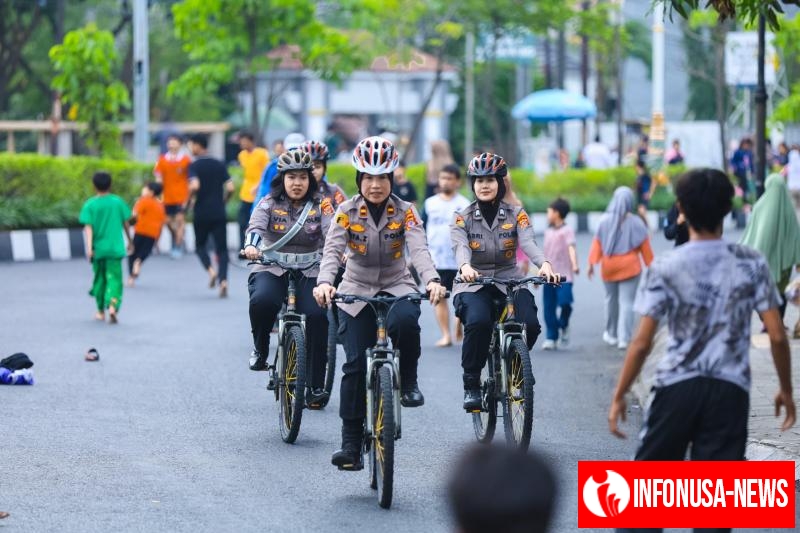 Berikan Rasa Aman, Polwan Polres Karawang Gelar Patroli Rutin Dilokasi CFD