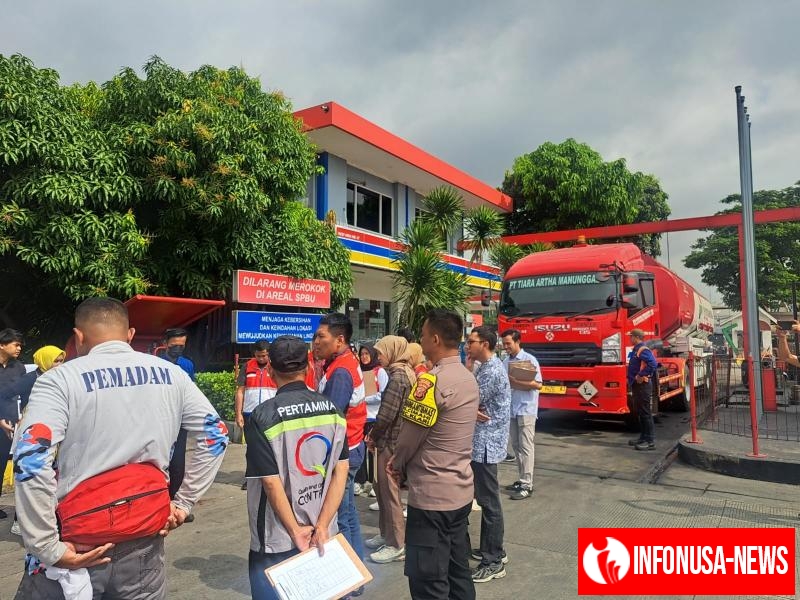 Polsek Klari Amankan Simulasi Latihan Kebakaran di SPBU Rest Area KM-57, Wujud Sinergi Cegah Kebakaran