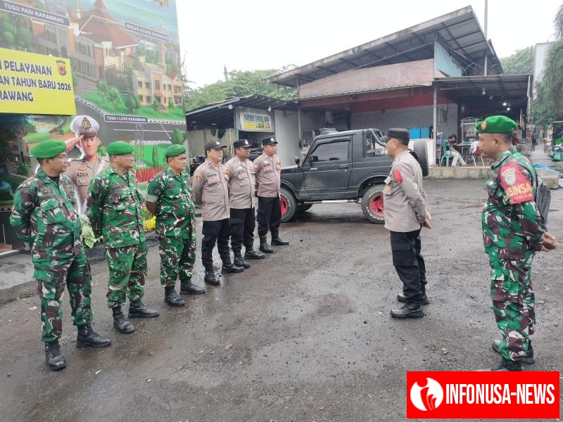 Upaya Tingkatkan Giat Pelaksanaan Ops Lilin Kapolsek Banyusari PAM Natura 2025 Pos PAM Rest Area KM 62 Tol Jakarta - Cikampek Karawang