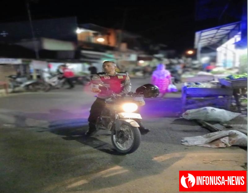 Pasar Tradisional di Loji Desa Cintalaksana Dimonitor Patroli Dinihari Personil Polsek Tegalwaru