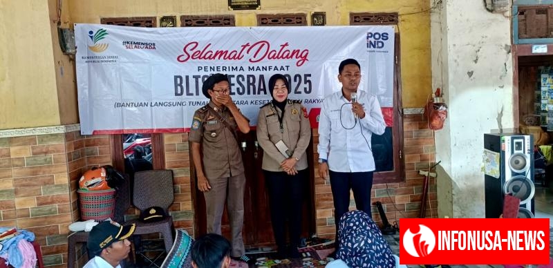 Panit Binmas Polsek Rengasdengklok, Melaksanakan Pengamanan Pembagian BLTS Kesra Tahun 2025