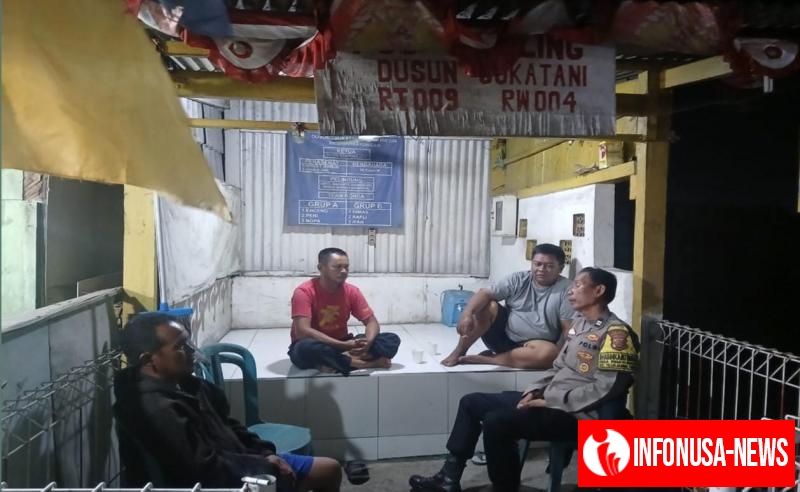 Bhabinkamtibmas Laksanakan Giat Ngawangkong, Jaga Kamtibmas Lingkungan Bersama Warga