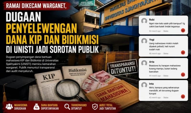 Dana Beasiswa Diduga Diselewengkan, Publik Soroti Pengawasan Universitas Sjakhyakirti