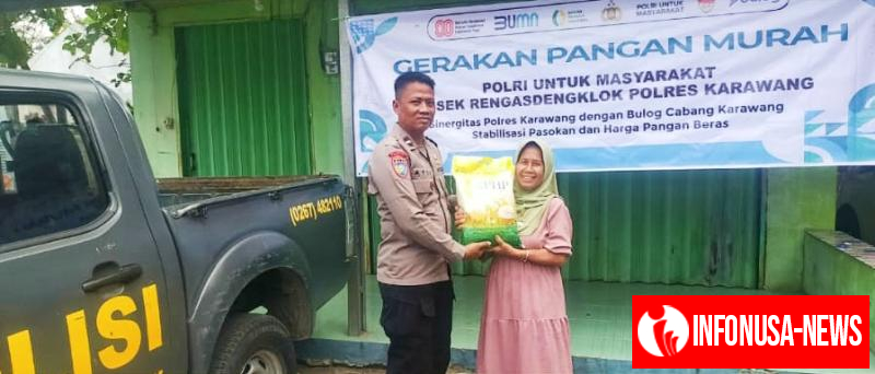 Dukung Gerakan Pangan Murah, Polsek Rengasdengklok Menjual Harga Beras Murah Kepada Masyarakat