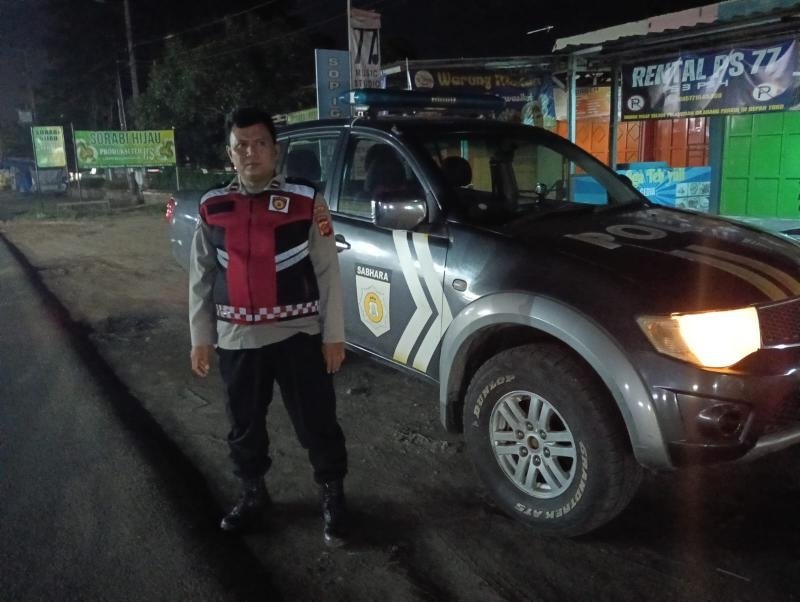 Patroli Polsek Telagasari Siaga Gukamtibmas Malam di Wilayah Perbatasan