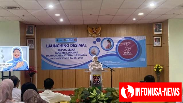 Kepala Dinkes Kota Depok, Mary Liziawati Berikan Sambutan dalam Acara Peresmian Inovasi Desimal di RSUD KiSA Depok