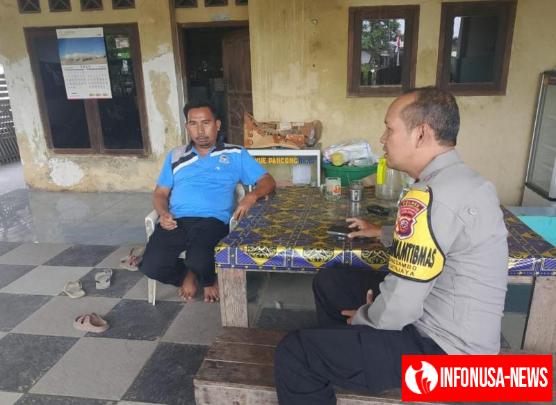 Bhabinkamtibmas Desa Pisangsambo melaksanakan Sambang dan Silaturahmi kepada masyarakat Binaannya untuk memberikan arahan dan himbauan Kamtibmas