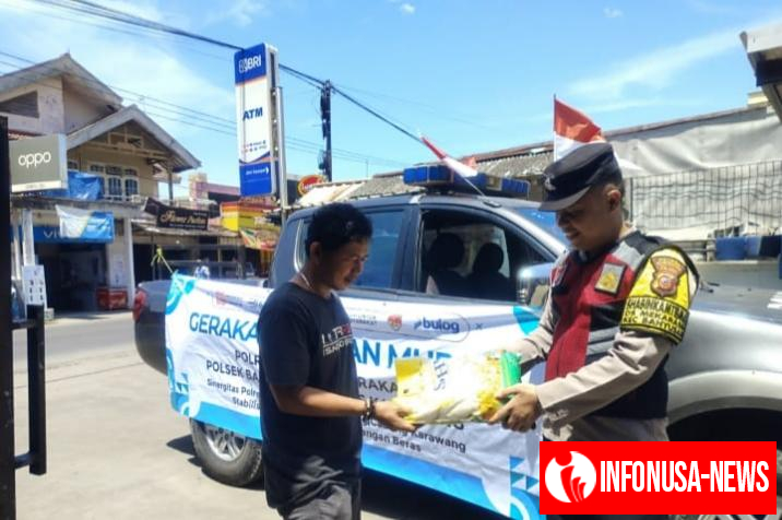 Upaya Polsek Banyusari Polres Karawang Sediakan Beras SPHP Murah Untuk Masyarakat