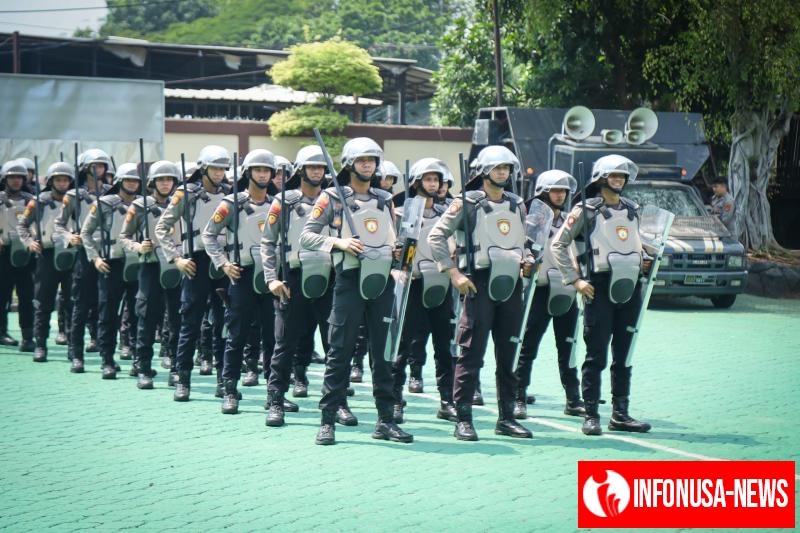 Dipimpin Wakapolres, Ratusan Personel Polres Karawang Ikuti Pelatihan Pengendalian Massa