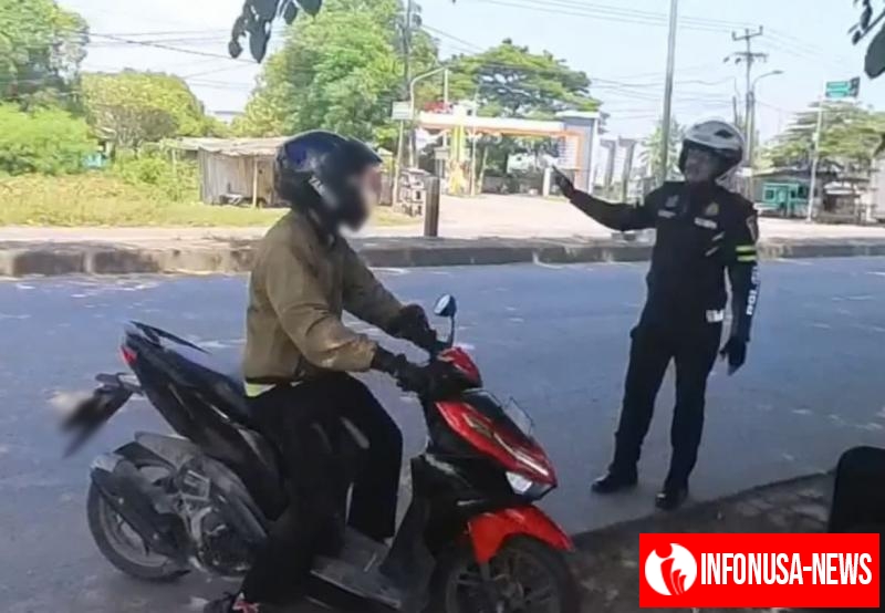 Gaungkan Kamseltibcarlantas, Satlantas Polres Karawang Beri Teguran Humanis Kepada Pengendara Motor