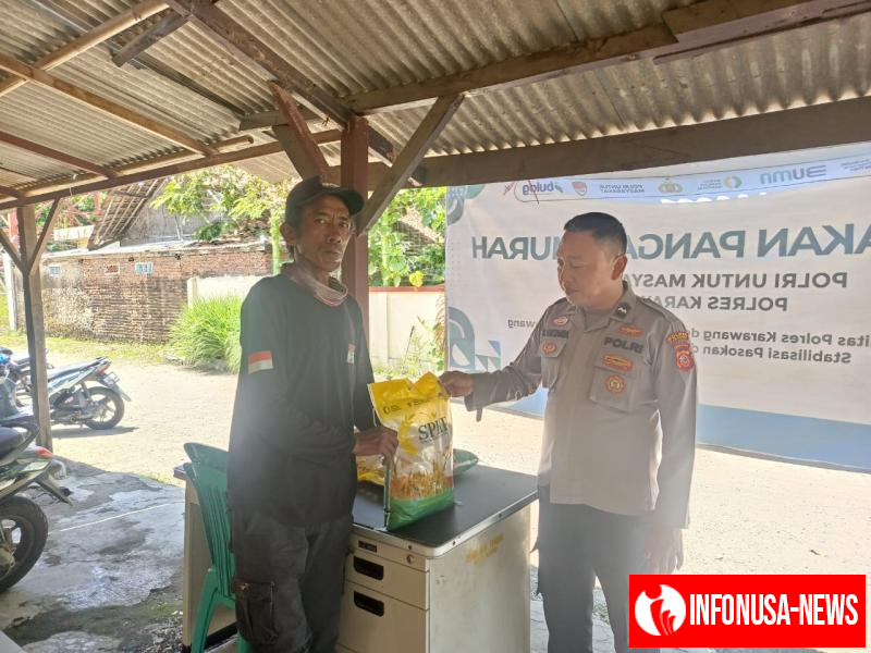 Kembali laksanakan giat Gerakan Pangan Murah guna dukung program pemerintah, di mako polsek Tempuran. Pagi tadi