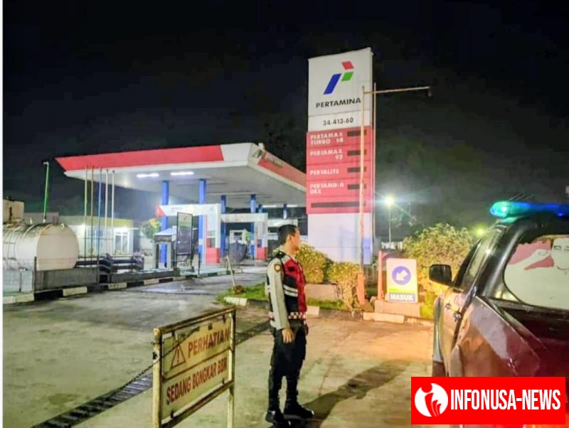Polsek Pangkalan Gelar Patroli Perintis, Jangkau Kondusifitas di Obvit SPBU Pertamina