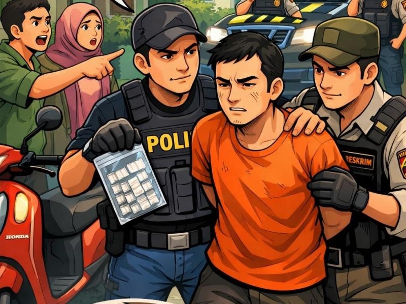 Hendak Edarkan Sabu dengan Sistem Tempel, Pria Asal Karawang Diamankan Polisi berikut 20 paket sabu-sabu