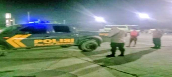 Pastikan Keamanan SPBU, Polsek Jatisari Lakukan Patroli KRYD Malam