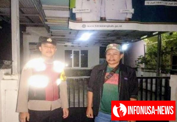 Bripka Satim Bhabinkamtibmas Kembali Ikut Serta Dalam Giat Ronda Bersama Warga