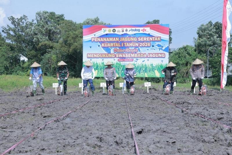 Kapolda NTB Ikut Tanam Raya Jagung di Praya, Dukung Swasembada Pangan 2026