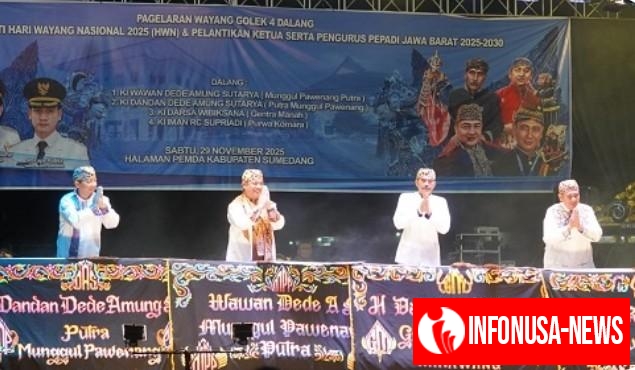 Pagelaran 4 Dalang Wayang Golek di Pusat Pemerintahan Sumedang Meriahkan Peringatan Hari Wayang Nasional