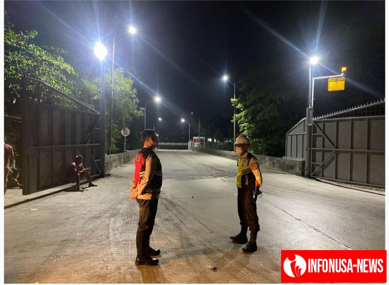 Polsek Pangkalan Pantau Situasi Kamtibmas PT. Juishin saat Lakukan Patroli Preventif