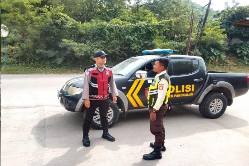 Polsek Pangkalan Laksanakan Patroli Prekat, Monitoring Kondusifitas di Lokasi PT. Juishin