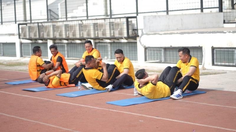 Polresta Karawang Mengikuti Ujian Kesamaptaan Jasmani Periodik II Tahun 2026