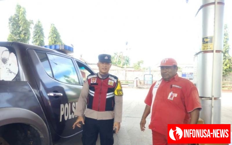 Upaya Brigadir Alpian Budi Kunjungi SPBU, Prekat Polsek Banyusari Berikan Rasa Aman