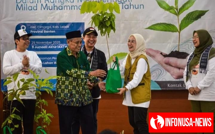 Ketua Tim Penggerak PKK Kabupaten Lebak, Ny. Belia Hasbi Asyidiki Jayabaya Hadiri Kegiatan Penanaman Bibit Pohon, Ajak Masyarakat untuk Lebih Peduli Lingkungan