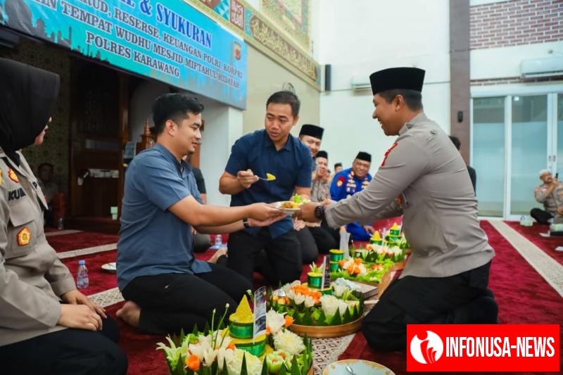 Polres Karawang Gelar Binrohtal Dipadukan Syukuran HUT Fungsi dan Peresmian Tempat Wudhu Masjid