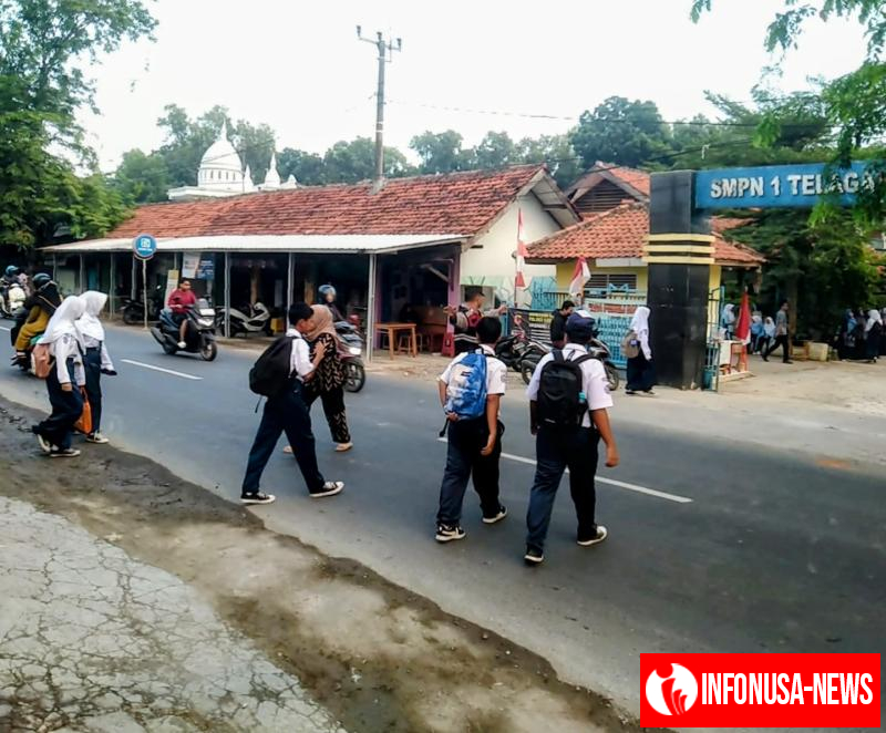 Pastikan Arulin Kondusif, Bhabinkamtibmas Polsek Telagasari Lakukan Gatur Pagi