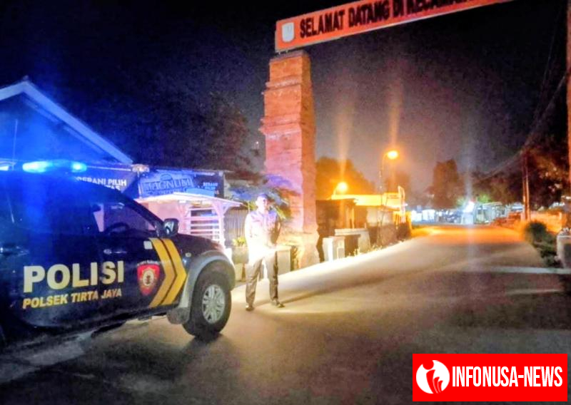Anggota Polsek Tirtajaya Ciptakan Keamanan di Perbatasan Tirtajaya dengan Jayakerta melalui kegiatan Patroli Prekat