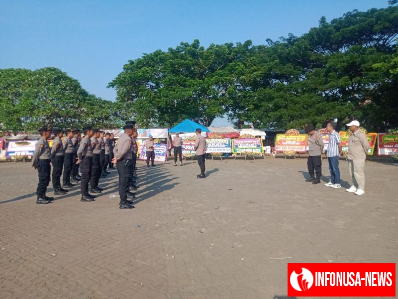 Kapolsek Rengasdengklok, Pimpin Apel Pengamanan Kegiatan Anniversary 4th Terbentuknya Ormas GMPI
