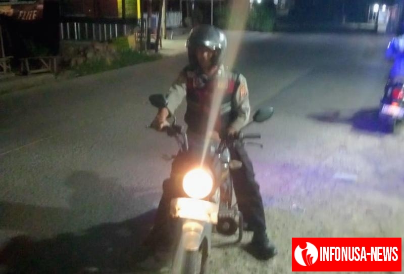Personil Polsek Tegalwaru Patroli Malam di Pertigaan Mts Miftahul Huda Munjul Loji Cegah Kejahatan
