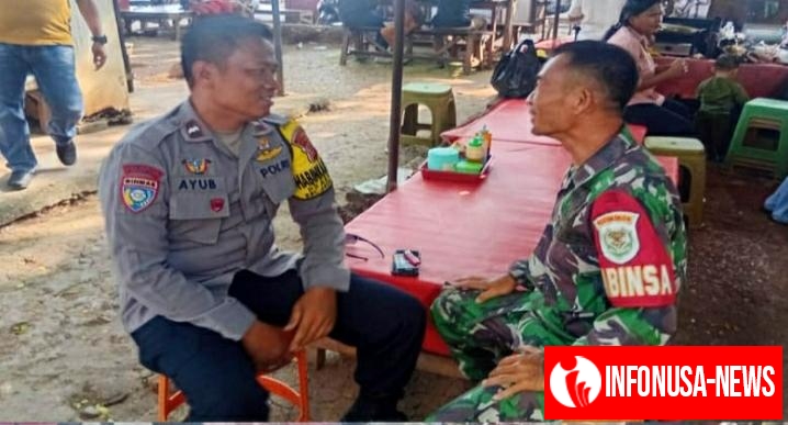 Sinergitas TNI,Polri Dibuktikan Ketika Bhabinkamtibmas Bersama Bhabinsa Ngobrol Bersama