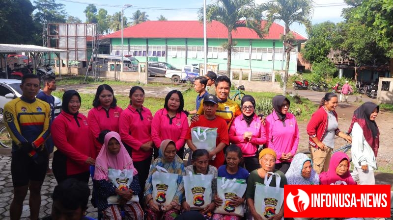 Gowes Kamtibmas Kapolres Lombok Utara Hadir di Desa Salut, Sertakan Bakti Sosial dan Pemeriksaan Kesehatan Gratis