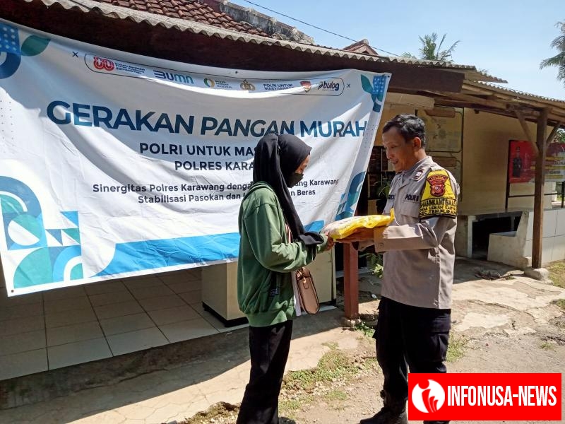 Personil Polsek Tempuran Giat Gerakan Pangan Murah SPHP, Rutin dilaksanakan Di mako Polsek Tempuran.