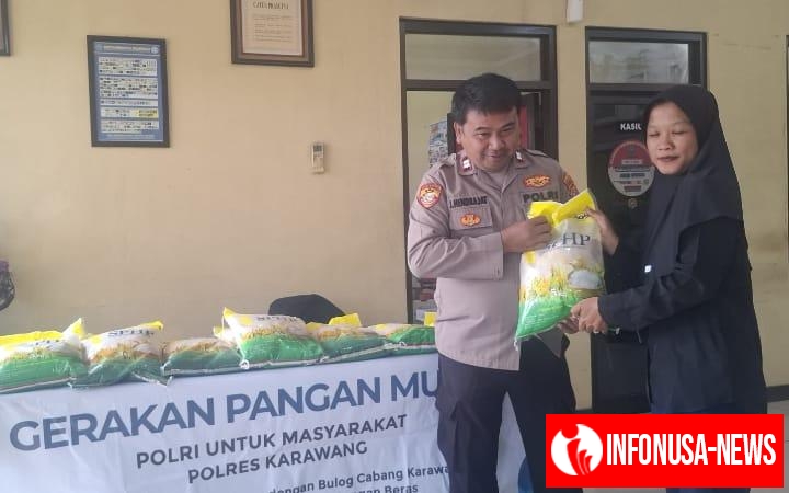 Polsek Klari Hadirkan Beras SPHP (Stabilitas Pasokan Dan Harga Pangan) Murah Untuk Warga