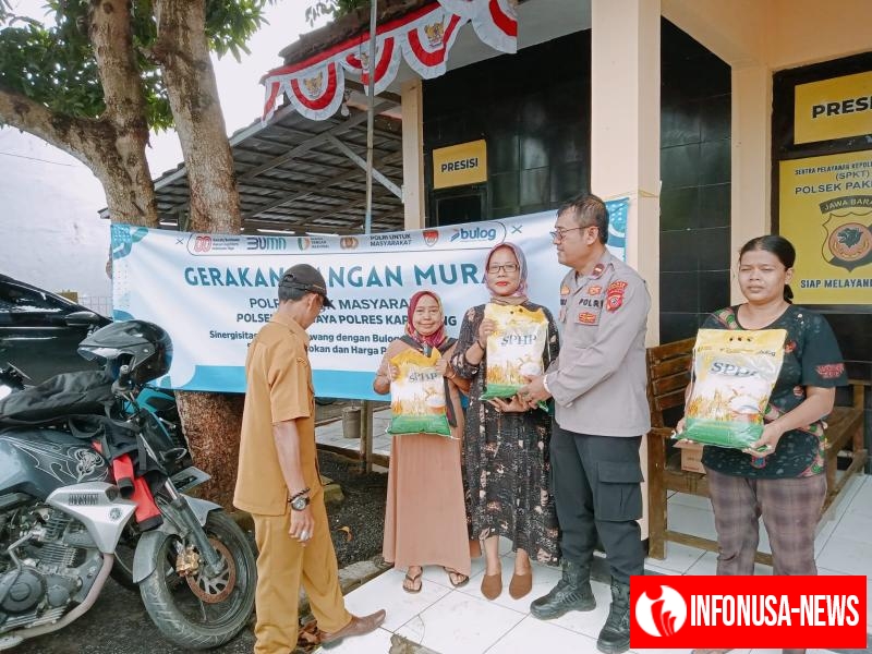 Polri Mendistribusian Beras (SPHP) Polsek Pakisjaya Gelar Gerakan Pangan Murah (GPM) Bagi Warga Masyarakat Pakisjaya