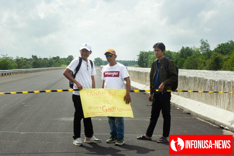 Pengadaan Tanah Jalan Tol Palembang Betung Sta 44+700 s/d Sta 44+900 Belum Ganti Kerugian, Pemilik Lahan Akan Tutup Jalan Tol