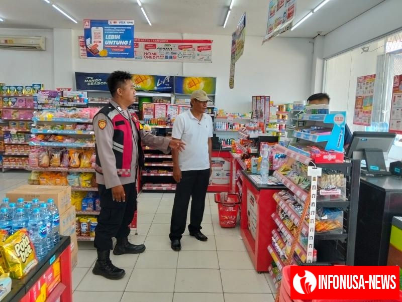 Untuk Mengantisipasi Terjadinya GU Kamtibmas di Minimarket, Anggota Polsek Batujaya gencarkan Giat Patroli Prekat
