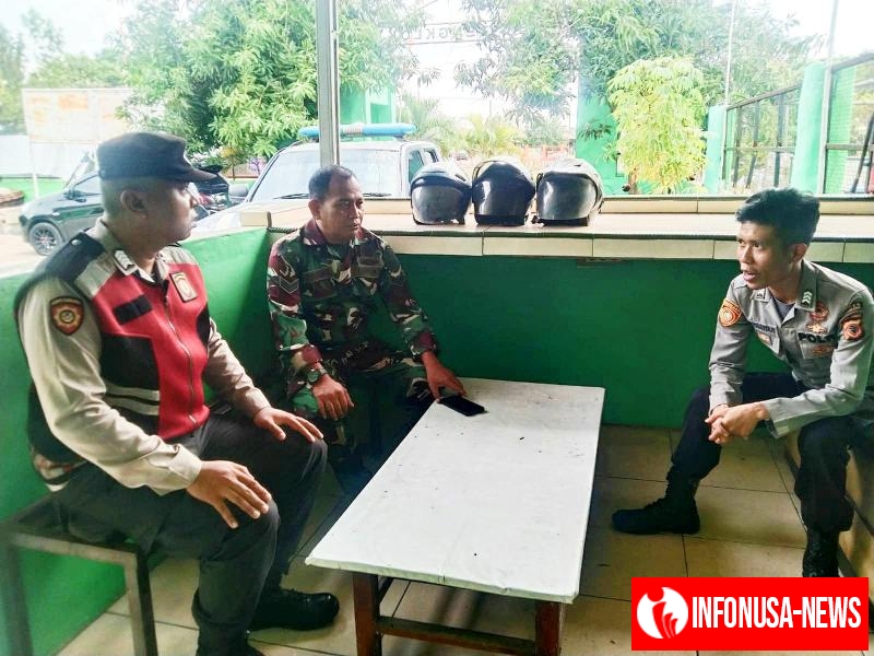 Jaga Sinergitas TNI, Polri, Bhabinkamtibmas Polsek Rengasdengklok Sambangi Koramil 0404 Rengasdengklok