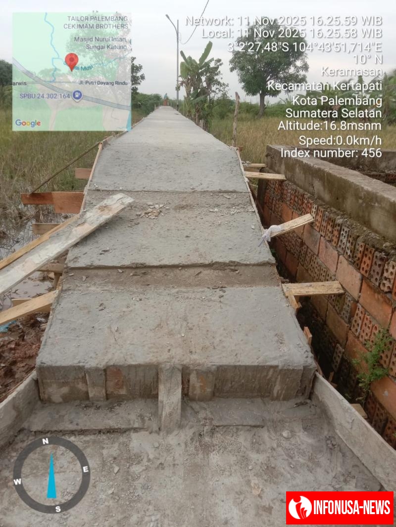 Diduga Proyek Siluman Jalan Setapak Di Kelurahan Keramasan Dibangun Sia-sia, Jalan Mentok Sawah