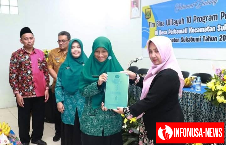 Ketua TP PKK Kabupaten Sukabumi Hj. Rina Rosmaniar Japar Hadiri Bina Wilayah Kecamatan, Minta 10 Program PKK Berdampak Nyata.