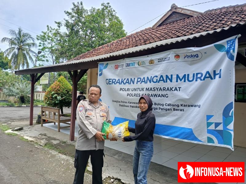 Upaya Kembali Gelar dan Sediakan SPHP Gerakan Pangan Murah, Polsek Tempuran Polres Karawang Dimako polsek Tempuran.
